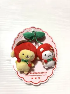 サンリオ　ポムポムプリン　マフィン　チェリー　マスコットブローチ　ぬいぐるみ
