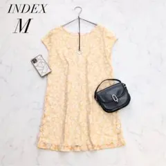 インデックス/花柄レースチュニックAライン半袖総レース上品イエロー系フレア☘️のサムネイル