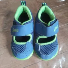 asics ベビーシューズ ブルー/グリーン