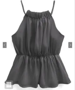 GRL ホルターネックオーガンジーペプラムトップス