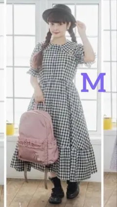 しまむら×青木美沙子　ギンガムチェックワンピースMサイズ