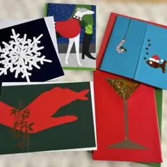 クリスマス グリーティングカード ５枚＋おまけ２枚　【A】