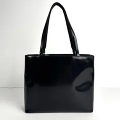 【美品】PRADA プラダ トートバッグ ロゴ型押し パテントレザー ブラックのサムネイル