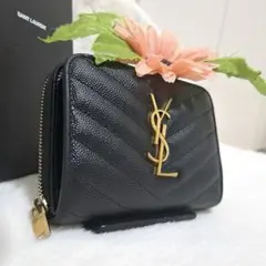 ✨極美品✨サンローラン 三つ折り カサンドラ キャビアスキン YSL