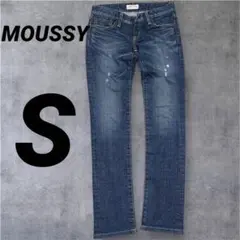 MOUSSY レディース ダークブルー ストレートデニム ジーンズ