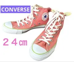 ALL★STAR コンバース　かかとリボンレアハイカットスニーカー　ピンク