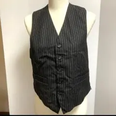 スーツ用ベスト　ブラックグレーストライプ　中古品　自宅クリーニング済み