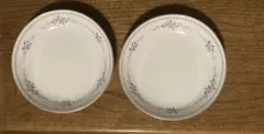 【未使用】ナルミ チャイナ 深皿 プレート 2枚セット 花柄 19cm