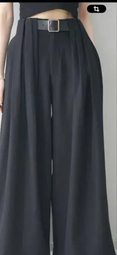 新品】タックベルトループワイドパンツ　ブラック lumier同型　Mサイズ