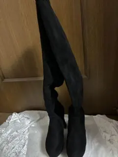 黒 スエード ニーハイブーツ Sサイズ