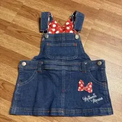 ミニーマウス刺繍デニムジャンパースカート 90cm