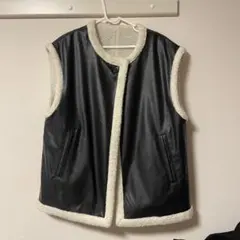 ローリーズファーム LOWRYS FARM リバーシブルレザーベスト Fサイズ