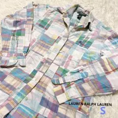 や*ん様 【LAUREN RALPH LAUREN】パッチワーク長袖シャツ　S