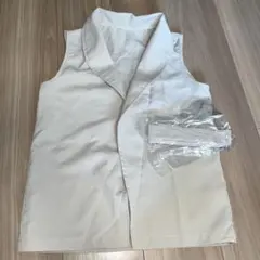 SHEINベージュ ノースリーブ 襟付きコート