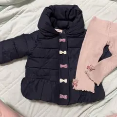 【美品】ほぼ未使用Chou Chou Mine ネイビーコート80ズボン90