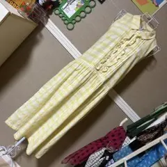 レトロ古着 チェック柄 フリル✧ ノースリーブ ワンピース ヴィンテージ 古着