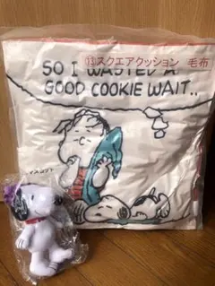 【SNOOPY】スヌーピー　　スクエアクッション　マスコットキーホルダー