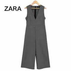 【ZARA WOMAN】オールインワン サロペット ワイドパンツ 千鳥格子 XSのサムネイル
