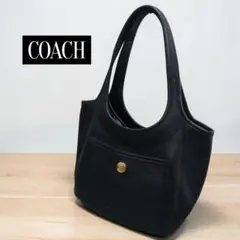 美品★COACH★コーチ★ワンショルダー★トートバッグ★シボ革★黒★ゴールド金具