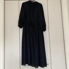 ★ユニクロ　プリントドローストリングロングワンピース（7分袖）