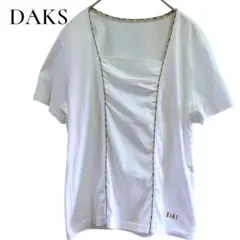 DAKS ダックス 半袖 Tシャツ トップス 40 ホワイト ロゴ刺繍 日本製のサムネイル