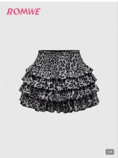 SHEIN ROMWE レオパード柄カジュアルミニスカート レディース