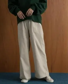 コーデュロイ ワイドパンツ