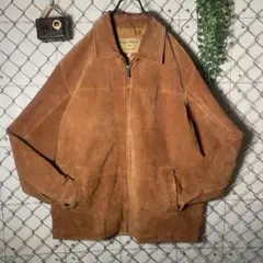 希少 スエード ボアジャケット XL 総柄 文字 柔らか生地 ヴィンテージ 