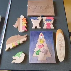 希少】フレーベル館 組木 動物 積み木 知育玩具 木製 木箱付き 昭和