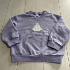 ラベンダー刺繍トレーナー 100