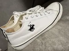 ポロ ロゴ刺繍 ホワイトスニーカー