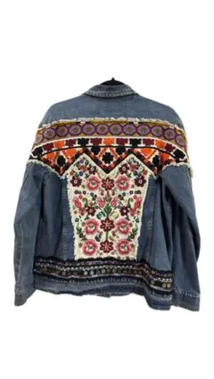 ZARA 刺繍デザイン デニムジャケット M