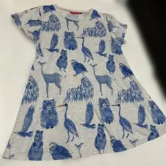 graniphグラニフ　動物柄　半袖Tシャツ　アニマル柄　グレーのサムネイル