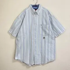 80-90s トミーヒルフィガー　シアサッカーシャツ 旧タグ