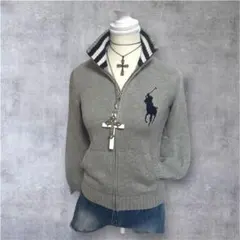 ニットセーター　y2k POLO Ralph Lauren ビッグポニー グレー