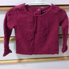 babyGap★刺繍入りワインレッド長袖Tシャツ
