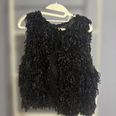 JEANASIS フリンジベスト ブラック フリーサイズのサムネイル
