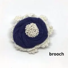 レースと布のお花ブローチ「No.25」