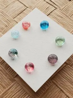琉球ガラスのピアス7点セット☆No.723
