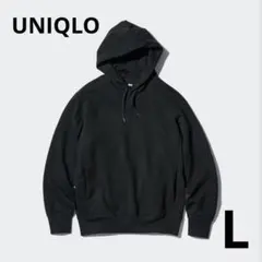 【ユニクロ/UNIQLO】スウェットプルパーカ　Lサイズ　ブラック　メンズ