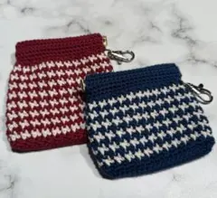 ハンドメイド 手編みポーチ 2個セット