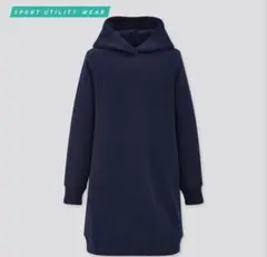【美品】ユニクロ　ウルトラストレッチドライスウェットワンピース　ネイビー150