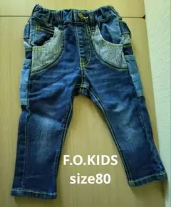 F.O.KIDS デニム パンツ ストライプ 80 スッキリシルエット ズボン