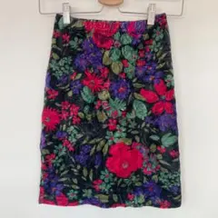 １点もの✨花柄 ミニスカート 大人女子 デート レトロ ブラック レディース