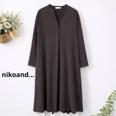 34美品　大きいサイズ　nikoand ブラウン　ワンピース