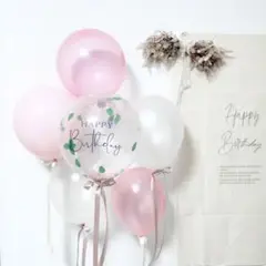 韓国　おしゃれ　ナチュラル　ピンク　誕生日バルーン　風船　ハーフバースデー　飾り
