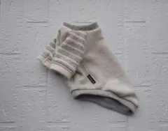 犬服ハンドメイド　ラグラントレーナー　ラメ入りアイボリー　Ｓ