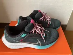 Nike Pegasus 40 ブラック/ターコイズ/ピンク　23.5cm
