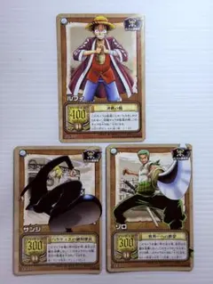 ワンピースカード ルフィ ゾロ サンジ ホロ仕様 2002年版 旧裏 希少！連番 早い者勝ち】 リーダー L ルフィ ゾロ＆サンジ 2枚 ワンピースカード