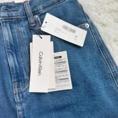 【新品タグ付き】27インチ　カルバンクライン　デニムスカート　ロングスリットCK